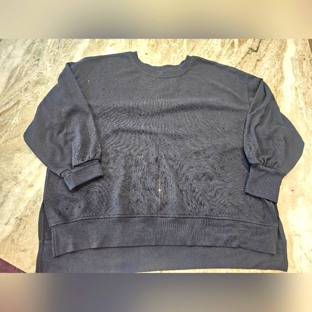 Maurices Black Embellished Pullover Sweatshirt Women’s 1X